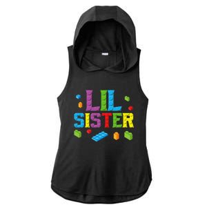 Lil Sister Master Builder Building Bricks Blocks Family Set Ladies PosiCharge Tri-Blend Wicking Draft Hoodie Tank