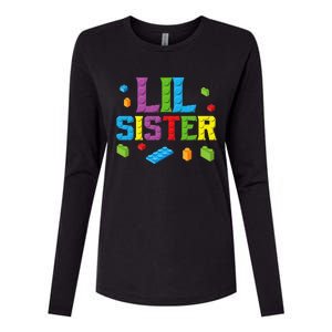 Lil Sister Master Builder Building Bricks Blocks Family Set Womens Cotton Relaxed Long Sleeve T-Shirt