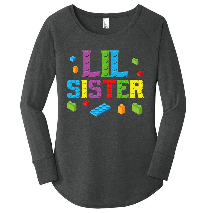 Lil Sister Master Builder Building Bricks Blocks Family Set Women's Perfect Tri Tunic Long Sleeve Shirt