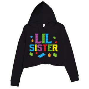 Lil Sister Master Builder Building Bricks Blocks Family Set Crop Fleece Hoodie