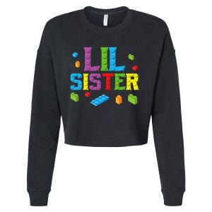 Lil Sister Master Builder Building Bricks Blocks Family Set Cropped Pullover Crew