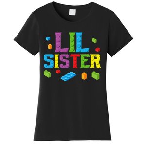 Lil Sister Master Builder Building Bricks Blocks Family Set Women's T-Shirt