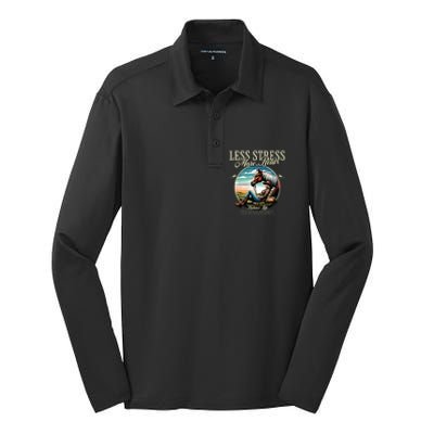 Less Stress More Relax Cowgirl Silk Touch Performance Long Sleeve Polo