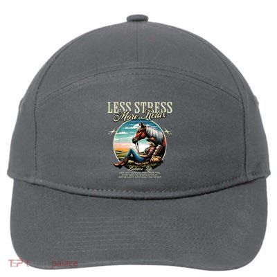 Less Stress More Relax Cowgirl 7-Panel Snapback Hat
