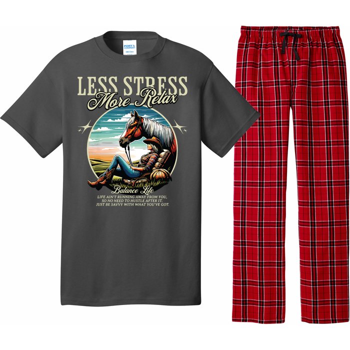 Less Stress More Relax Cowgirl Pajama Set