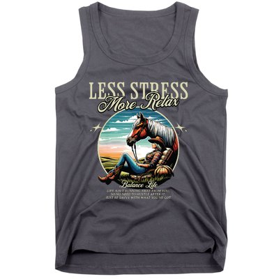 Less Stress More Relax Cowgirl Tank Top