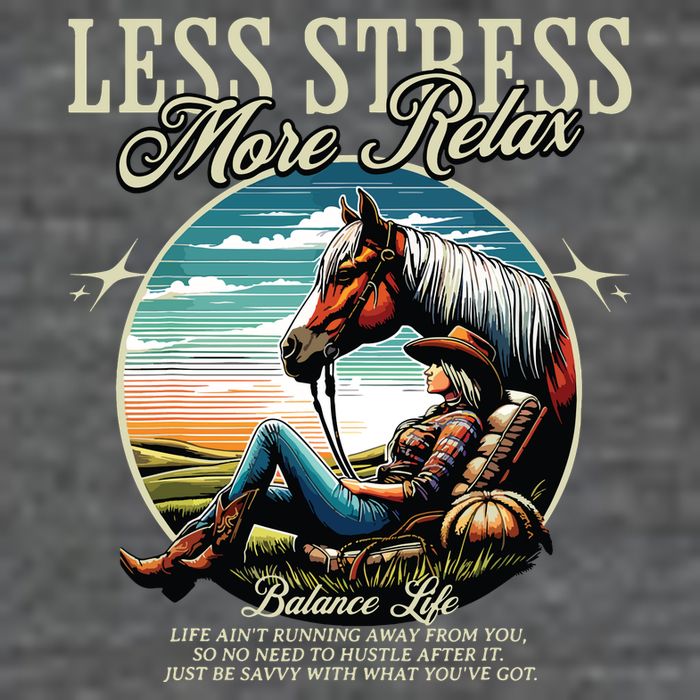 Less Stress More Relax Cowgirl Tank Top