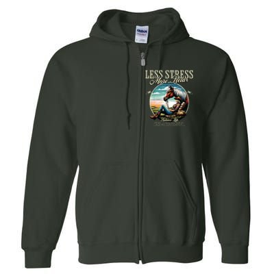 Less Stress More Relax Cowgirl Full Zip Hoodie