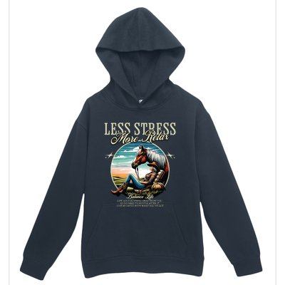 Less Stress More Relax Cowgirl Urban Pullover Hoodie