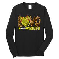 Love Softball Mom Leopard Print Baseball Lover Mother's Day Long Sleeve Shirt