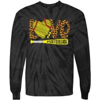 Love Softball Mom Leopard Print Baseball Lover Mother's Day Tie-Dye Long Sleeve Shirt