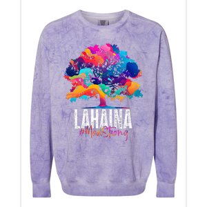 Lahaina Strong Maui Hawaii Old Banyan Tree Colorblast Crewneck Sweatshirt