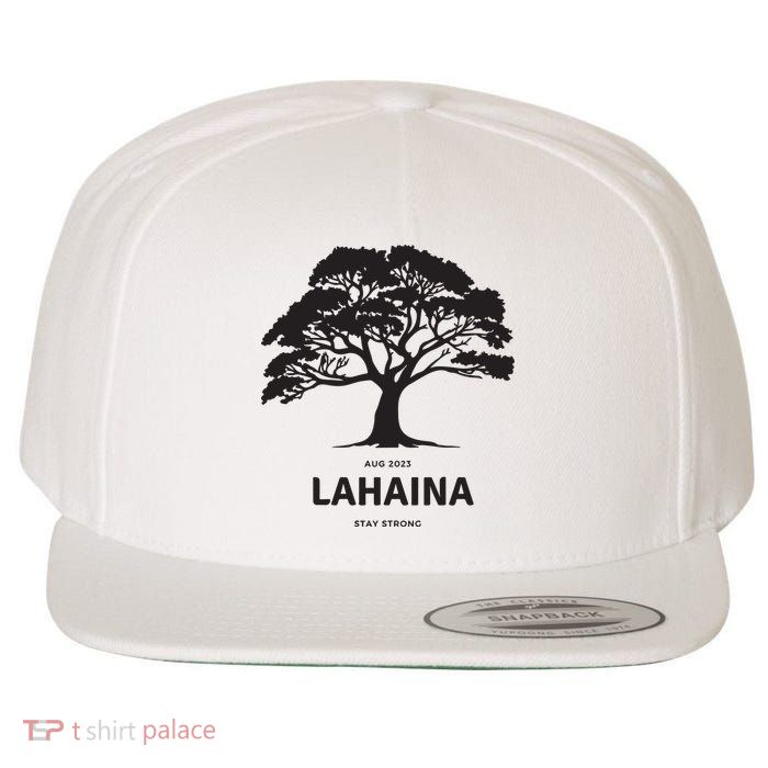 Lahaina Support Maui Strong Wool Snapback Cap