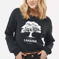 Lahaina Support Maui Strong Hawaii Cropped Pullover Crew