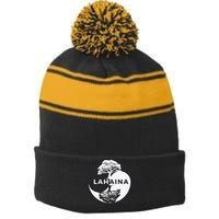 Lahaina Support Maui Strong Lahaina Banyan Tree In A Yin Yang Stripe Pom Pom Beanie