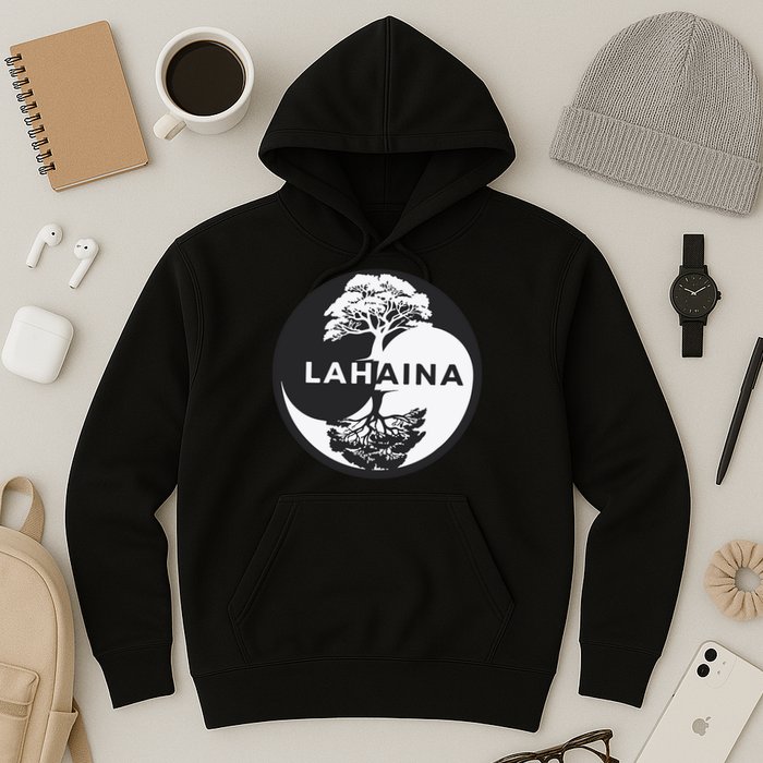 Lahaina Support Maui Strong Lahaina Banyan Tree In A Yin Yang Hoodie