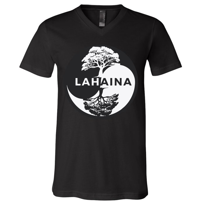 Lahaina Support Maui Strong Lahaina Banyan Tree In A Yin Yang V-Neck T-Shirt