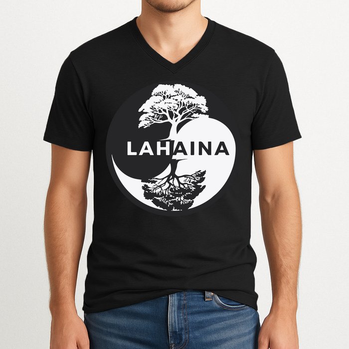 Lahaina Support Maui Strong Lahaina Banyan Tree In A Yin Yang V-Neck T-Shirt