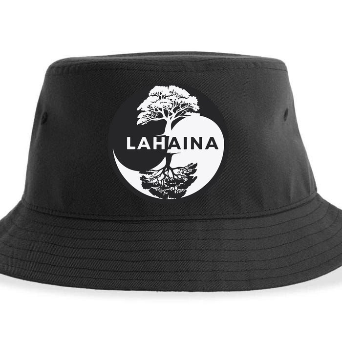 Lahaina Support Maui Strong Lahaina Banyan Tree In A Yin Yang Sustainable Bucket Hat
