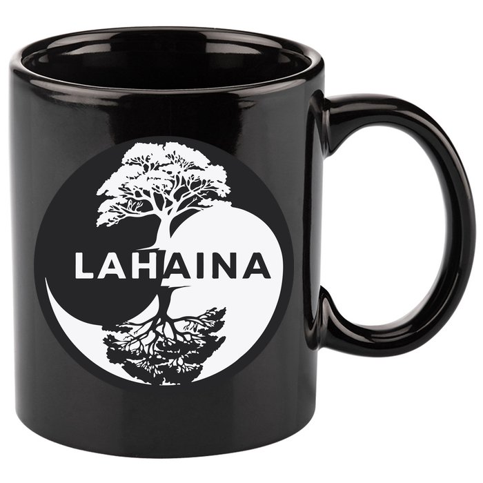 Lahaina Support Maui Strong Lahaina Banyan Tree In A Yin Yang 11oz C Handle Ceramic Mug