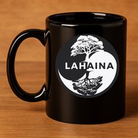 Lahaina Support Maui Strong Lahaina Banyan Tree In A Yin Yang 11oz C Handle Ceramic Mug