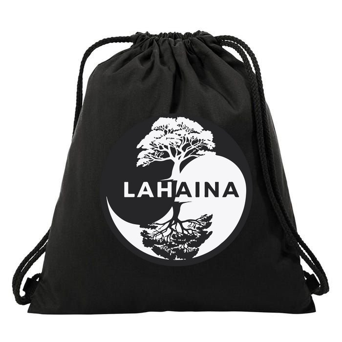 Lahaina Support Maui Strong Lahaina Banyan Tree In A Yin Yang Drawstring Bag