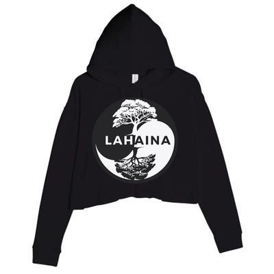 Lahaina Support Maui Strong Lahaina Banyan Tree In A Yin Yang Crop Fleece Hoodie