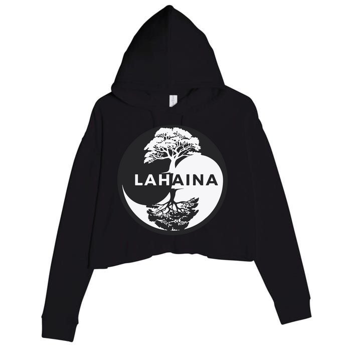 Lahaina Support Maui Strong Lahaina Banyan Tree In A Yin Yang Crop Fleece Hoodie