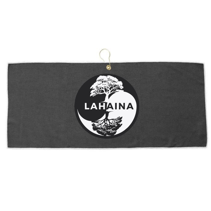 Lahaina Support Maui Strong Lahaina Banyan Tree In A Yin Yang Large Microfiber Waffle Golf Towel