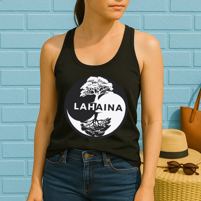 Lahaina Support Maui Strong Lahaina Banyan Tree In A Yin Yang Womens Tank Top