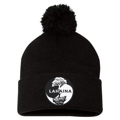 Lahaina Support Maui Strong Lahaina Banyan Tree In A Yin Yang Pom Pom 12in Knit Beanie