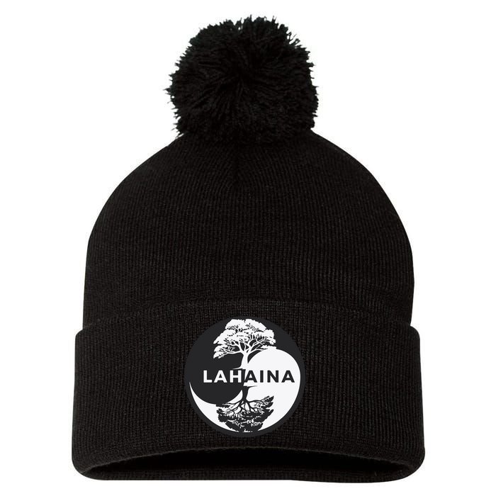 Lahaina Support Maui Strong Lahaina Banyan Tree In A Yin Yang Pom Pom 12in Knit Beanie