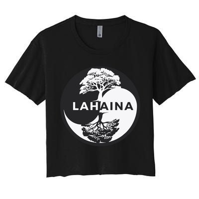 Lahaina Support Maui Strong Lahaina Banyan Tree In A Yin Yang Crop Top