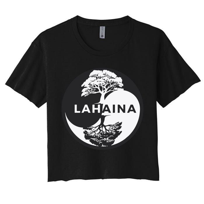 Lahaina Support Maui Strong Lahaina Banyan Tree In A Yin Yang Crop Top