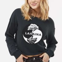 Lahaina Support Maui Strong Lahaina Banyan Tree In A Yin Yang Cropped Pullover Crew