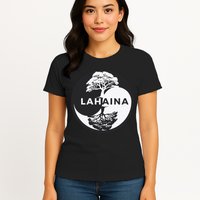 Lahaina Support Maui Strong Lahaina Banyan Tree In A Yin Yang Womens T-Shirt