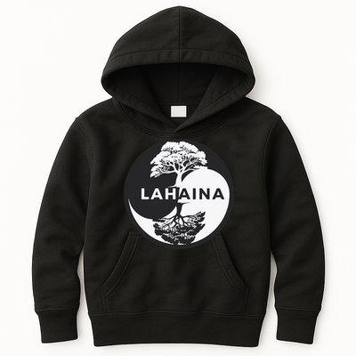 Lahaina Support Maui Strong Lahaina Banyan Tree In A Yin Yang Kids Hoodie