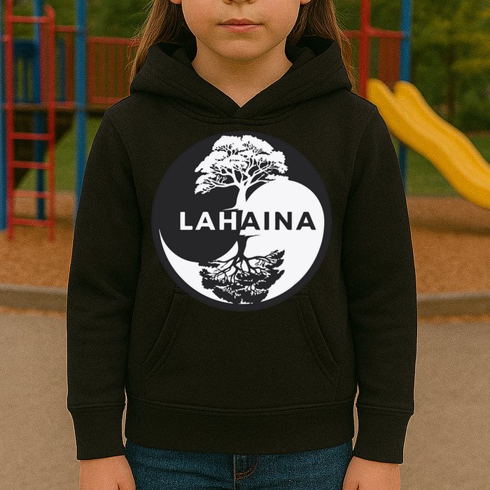 Lahaina Support Maui Strong Lahaina Banyan Tree In A Yin Yang Kids Hoodie