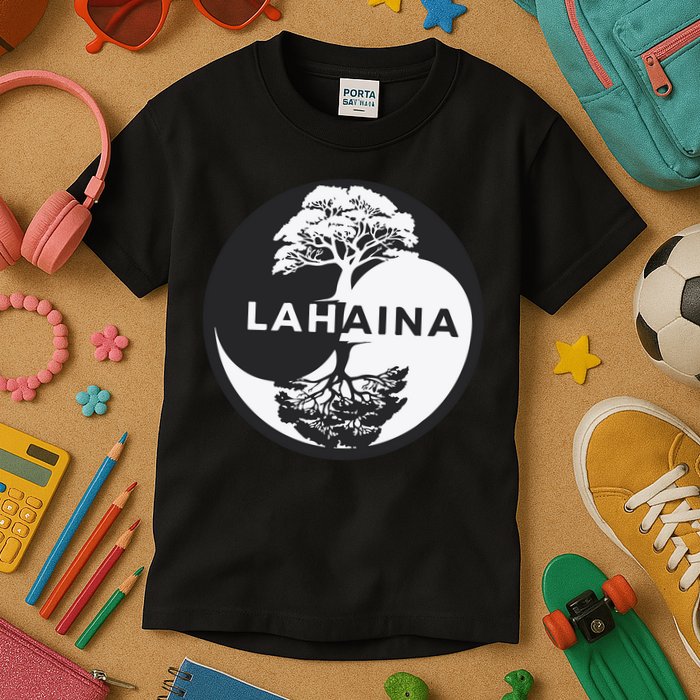 Lahaina Support Maui Strong Lahaina Banyan Tree In A Yin Yang Kids T-Shirt