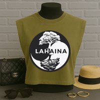 Lahaina Support Maui Strong Lahaina Banyan Tree In A Yin Yang Garment-Dyed Women's Muscle Tee