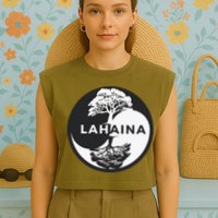 Lahaina Support Maui Strong Lahaina Banyan Tree In A Yin Yang Garment-Dyed Women's Muscle Tee