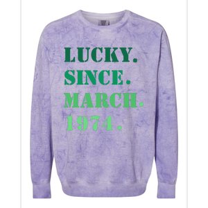 Lucky Since March 1974 Saint Patricks Day Colorblast Crewneck Sweatshirt