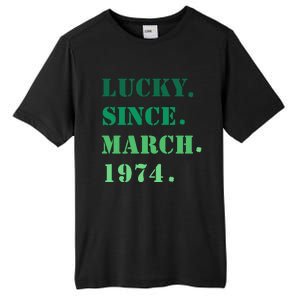 Lucky Since March 1974 Saint Patricks Day Tall Fusion ChromaSoft Performance T-Shirt