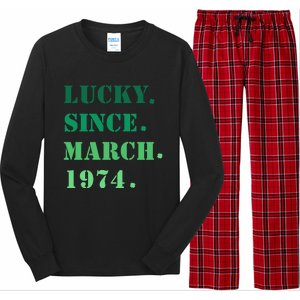 Lucky Since March 1974 Saint Patricks Day Long Sleeve Pajama Set