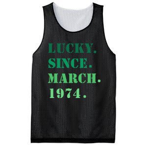 Lucky Since March 1974 Saint Patricks Day Mesh Reversible Basketball Jersey Tank