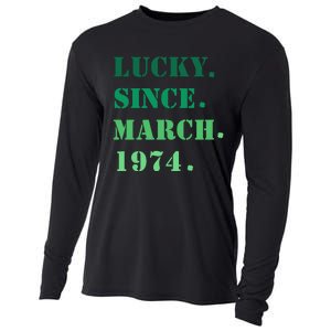 Lucky Since March 1974 Saint Patricks Day Cooling Performance Long Sleeve Crew