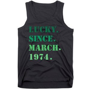 Lucky Since March 1974 Saint Patricks Day Tank Top