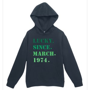 Lucky Since March 1974 Saint Patricks Day Urban Pullover Hoodie