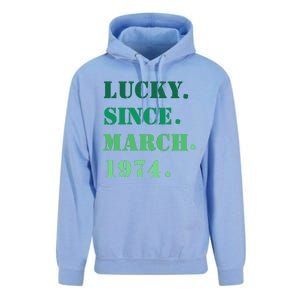 Lucky Since March 1974 Saint Patricks Day Unisex Surf Hoodie