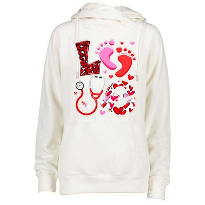 Love Stethoscope Mothers Day Nurse Life Mommy Cool Gift Womens Funnel Neck Pullover Hood